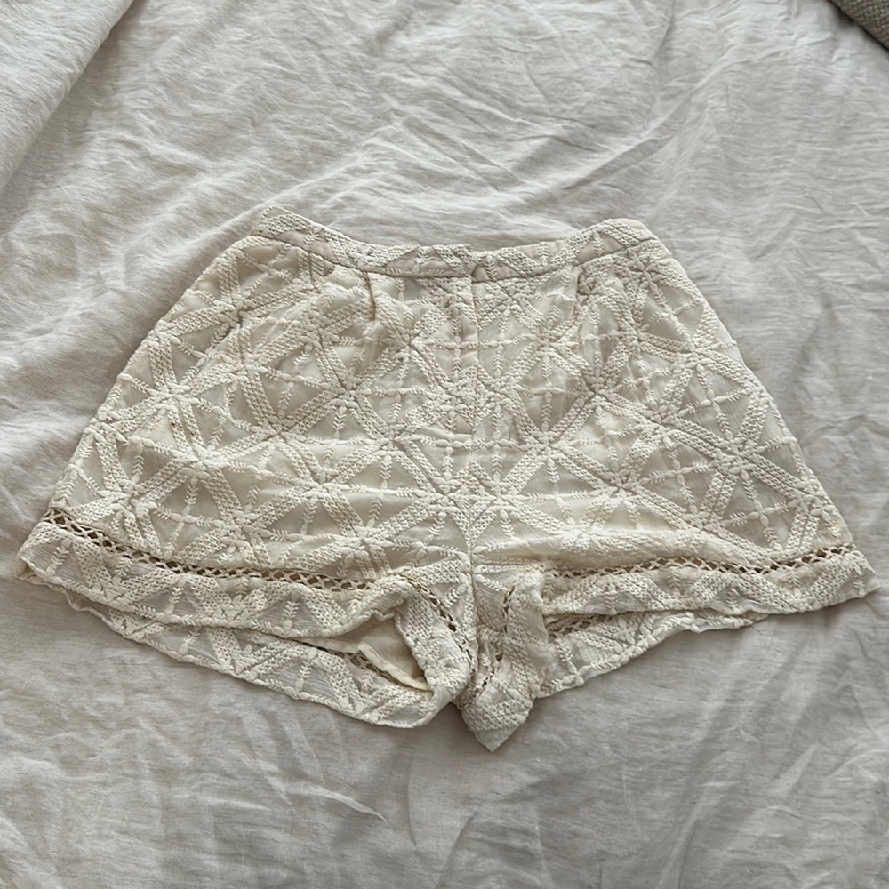Ivory lace zimmermann shorts size 1